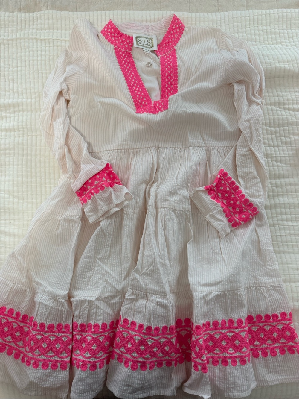 Sail to Sable- pink seersucker dress - Picture 1 of 3